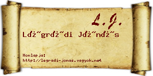 Légrádi Jónás névjegykártya