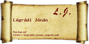 Légrádi Jónás névjegykártya